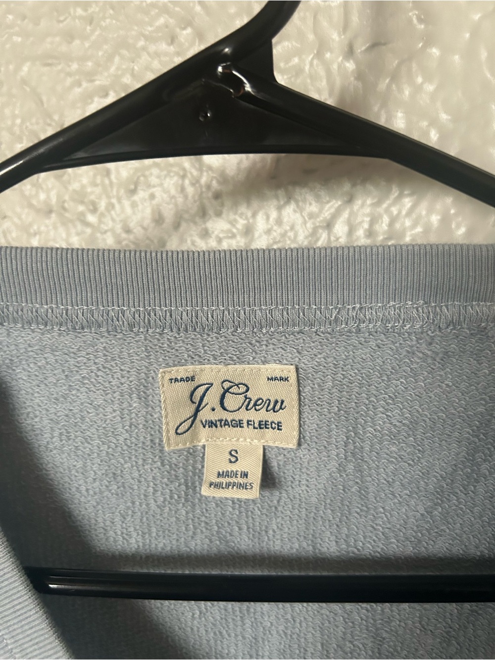 J. Crew Light Blue Vintage Fleece Crewneck Sweatshirt with Navy Graphic - Picture 6 of 7